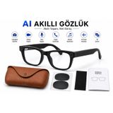 Aı Akıllı Gözlük Kameralı Bluetooth Gözlük Fotoğraf Video Çekimi, Sesli Asistan, Çeviri, Arama Ve Müzik Kontrollü