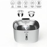 AI Cat 3.2 Litre Kapasiteli Metal Kablosuz Sensörlü Kedi Su Pınarı - 304 Paslanmaz Çelik ve Ergonomik Tasarım 60 Gün Şarj