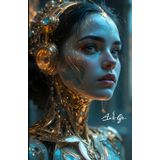 AI Life – Art Notebook "I KNOW, I AM HERE" – 5.5 x 8.5 Inches, 0.19-In. Grid, 140 P.