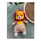 Aia&Co Amigurumi Galatasaraylı Aslan Oyuncak Sarı Kırmızı Uyku Arkadaşı Aslancık