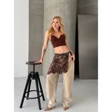 Aida Fashion Dantel Pareo Etek - XS - 400Kahverengi
