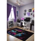 Aida Home Bater Oyuncu Odası Halısı Kadife Kaymaz Pamuk Tabanlı Yıkanabilir Gamer, Gaming Halısı