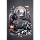 Aida Home Blank Gaming Oyuncu Odası Halısı Şönil Dijital Baskılı Kaymaz Taban Yıkanabilir Salon Halısı