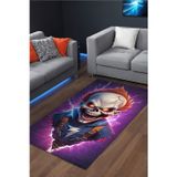 Aida Home Dalton Oyuncu Odası Halısı Şönil Kaymaz Pamuk Tabanlı Yıkanabilir Antibakteriyel Gamer,Gaming Halısı