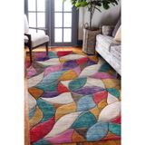Aida Home Duena Kadife Modern Desenli Pamuk Taban Kaymaz Yıkanabilir Salon Halısı Mutfak Kilim