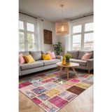 AIDA HOME Korn Patchwork Yıkanabilir Kaymaz Pamuk Taban Kadife Salon, Mutfak Halısı, Yolluk, Kilim