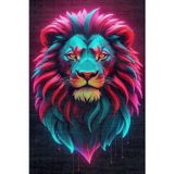 Aida Home Lion Gaming Oyuncu Odası Halısı Şönil Dijital Baskılı Kaymaz Taban Yıkanabilir Salon Halısı