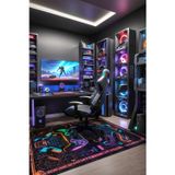 Aida Home Lonca Gamer Halısı, Şönil Pamuk Tabanlı, Kaydırmaz, Yıkanabilen, Gaming Oyuncu Odası, Salon Halısı