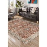 Aida Home Onzy Vintage Kadife Yıkanabilir Kaymaz Pamuk Tabanlı Antibakteriyel Kilim Salon Halısı