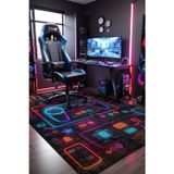 Aida Home Rage Gamer Halısı, Şönil Pamuk Tabanlı, Kaydırmaz, Yıkanabilen, Gaming Oyuncu Odası, Salon Halısı