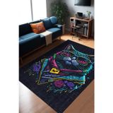 Aida Home Tenas Şönil Gamer Halısı,Pamuk Tabanlı,Yıkanabilen, Kaydırmaz,Genç Odası Oyuncu ,Gaming Halısı