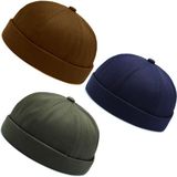 Aida Jewelss 3 Lü Set %100 Pamuk Cap Ayarlanabilir Docker Şapka Yazlık Takke Şapka Retro Şapka Takke Şapka - Çok Renkli - Standart