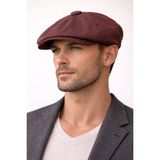 Aida Jewelss Yazlık Keten Peaky Blinders Kasket Dökümlü Astarlı Arkası Lastikli Kasket Şapka - Standart - Kahverengi