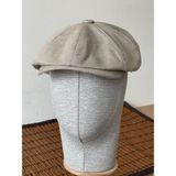 Aida Jewelss Yazlık Keten Peaky Blinders Kasket Dökümlü Astarlı Arkası Lastikli Kasket Şapka - Standart - Krem