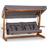 Aida Swings Luna 2600 Premium – 5 Kişilik Ayak Uzatma ve Yatak Olma Özellikli Bahçe/Balkon/Teras Salıncağı/Atrasit - Antrasit