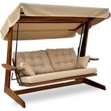 Aida Swings Sia 2400 – 4 Kişilik Yatak Olma Özellikli İroko Bahçe & Balkon & Teras Salıncağı/Camel