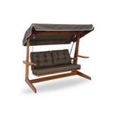 Aida Swings Viva 2200 3 Kişilik Ahşap Bahçe Salıncağı, Balkon ve Teras Salıncağı, Dış Mekan Salıncağı/Antrasit