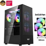 Aigo / Darkflash A290 Usb3.0 3×12CM Fan Temperlı Cam Sıyah Atx Oyuncu Kasası (Psu Yok) - Siyah