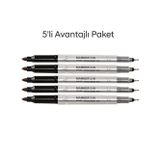 Aihao AH-319 Çift Uçlu CD Ve DVD Kalemi Siyah Renk 5 li Set