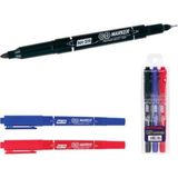 Aihao AH-319 Çift Uçlu Permanent Asetat Kalemi 3'lü Paket