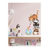 aiki Sevimli Muzur Kediler ve Akvaryum, Çocuk odası, Cam, Duvar Sticker, 50 x 70cm