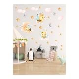 aiki Soft Suluboya Arılar ve Yıldızlar, Bebek, Çocuk Odası Dolap, Duvar Sticker, 30 x 100 cm
