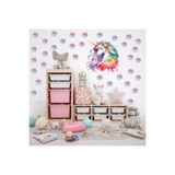 aiki Unicorn ve Gökkuşağı Desenli Papatyalar Çocuk odası duvar süsü, Duvar sticker