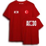 Aikido Türkiye Tişört Milli Takım Aikido T-Shirt AW1001 - Kırmızı
