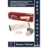 Aile Ev Arkadaş Kahve Cafe Kamp Piknik Oyun Dayanıklı Kir Tutmaz Sert Plastik 101 Okey Takımı