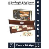 Aile Ev Arkadaş Kahve Cafe Oyun Dayanıklı Kaymaz Antibakteriyel Koyu Renk Oval 101 Okey Takımı