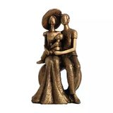 Aile Figürlü Dekoratif Biblo Modern Klasik Rustik Vintage Gold Renkli Sanatsal Obje El Yapımı El Boyama Dayanıklı Polyester Aile Temalı Masa Ra