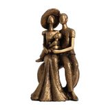 Aile Figürlü Dekoratif Biblo Modern Klasik Rustik Vintage Gold Renkli Sanatsal Obje El Yapımı El Boyama Dayanıklı Polyester Aile Temalı Masa Raf Salon Ofis Ev Dekorasyonu İçin Hediyelik Biblo