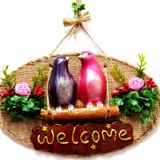Aile Kuş Welcome Yazılı Kapı Süsü