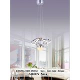 Aileen Nova 3 Renk Gold ( Sarı Beyaz Ve Gün Işığı ) Luxury Led Kristal Taşlı Avize - Krom