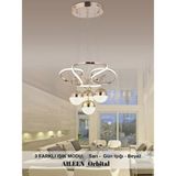 Aileen Orbital 3 Renk Gold ( Sarı Beyaz Ve Gün Işığı) Luxury Led Kristal Taşlı Avize