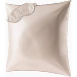 Ailoria Aılorıa Beauty Sleep Seti, 100% Dut Ipeği Yastık Kılıfı (80X80) ve Göz Maskesi - Bej - 80 x 80 cm