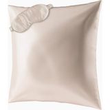 Aılorıa Beauty Sleep Seti, 100% Dut Ipeği Yastık Kılıfı (80X80) ve Göz Maskesi - Bej - 80 x 80 cm