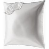 Aılorıa Beauty Sleep Seti, 100% Dut Ipeği Yastık Kılıfı (80X80) ve Göz Maskesi - Beyaz - 80 x 80 cm