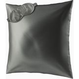 Aılorıa Beauty Sleep Seti, 100% Dut Ipeği Yastık Kılıfı (80X80) ve Göz Maskesi - Gri - 80 x 80 cm