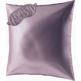 Aılorıa Beauty Sleep Seti, 100% Dut Ipeği Yastık Kılıfı (80X80) ve Göz Maskesi - Mor - 80 x 80 cm