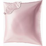 Aılorıa Beauty Sleep Seti, 100% Dut Ipeği Yastık Kılıfı (80X80) ve Göz Maskesi - Pembe - 80 x 80 cm