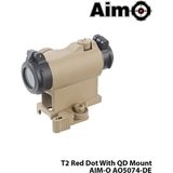 AIM Sport Aım-O® Red/green-Dot T2 With Qd Mount-Tan Aım-O AO5074-DE