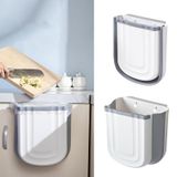 Aimkeoulee Mutfak Tezgahı için Küçük Katlanabilir Asma Mutfak Çöp Kutusu, Dolap için Plastik Çöp Kutusu, Mutfak, Banyo, Yatak Odası için Duvara Monte 2,4 Galon Çöp Sepeti (Gri)