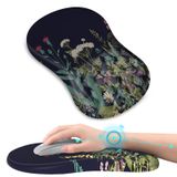 AIMSA Yükseltilmiş Bilek Desteği Fare Altlığı, Ergonomik Mousepad Masaj Hafızalı Köpük Tasarım, Ağrı kesici Rahat Bilek Yastığı Mat Kaymaz PU Taban Ev Ofis için, Çiçekler Bitkiler