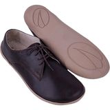 Aintap Bayan Koyu Kahverengi Oxford Stil Barefoot Ayakkabı, Taraklı Ayakkabı, 100% El Yapımı ve Napa Deri