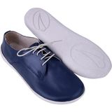 Aintap Bayan Lacivert Oxford Stil Barefoot Ayakkabı, Taraklı Ayakkabı, 100% El Yapımı ve Napa Deri