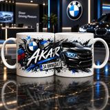 Aion Casa Aıon Casa Kişiye Özel Bmw Temalı Kupa Bardak – Isim ve Plaka Tasarımlı - Beyaz - 325 ml