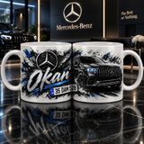 Aion Casa Aıon Casa Kişiye Özel Mercedes Temalı Kupa Bardak – Isim ve Plaka Tasarımlı - Mavi - 325 ml