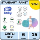 Air Baby Standart Paket x Large Bebek Bezi 6 Numara 15 Adet 15+ kg - XL