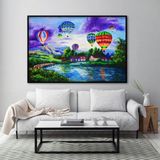 Air Ballons Yağlı Boya Dokulu Tablo 50X70 Gümüş Çerçeveli